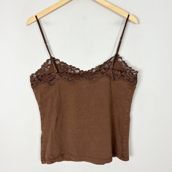 Y2K Aeropostale Brown Lace Cami Tank Top Boho Size XL Women's - Picture 3 of 4